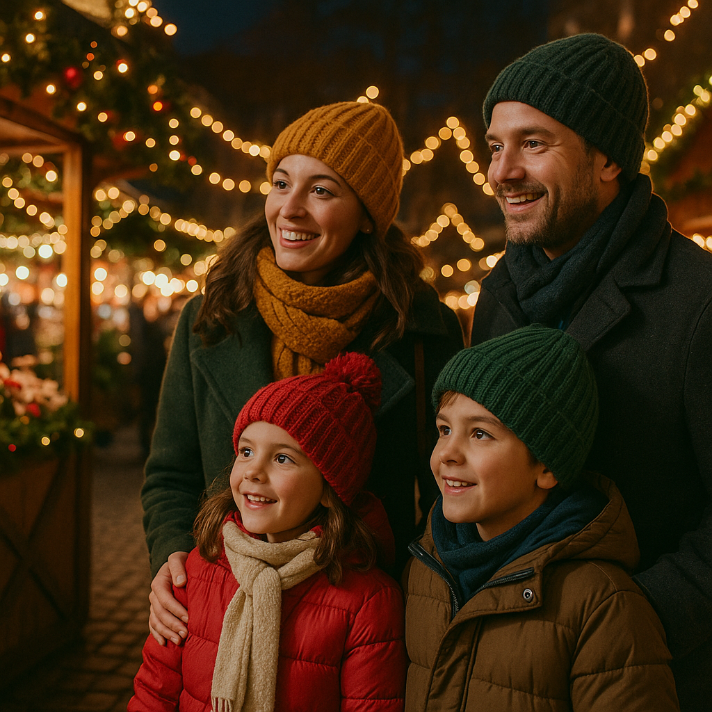 Srpska porodica uživa na božićnom marketu u UK pod prazničnim osvetljenjem