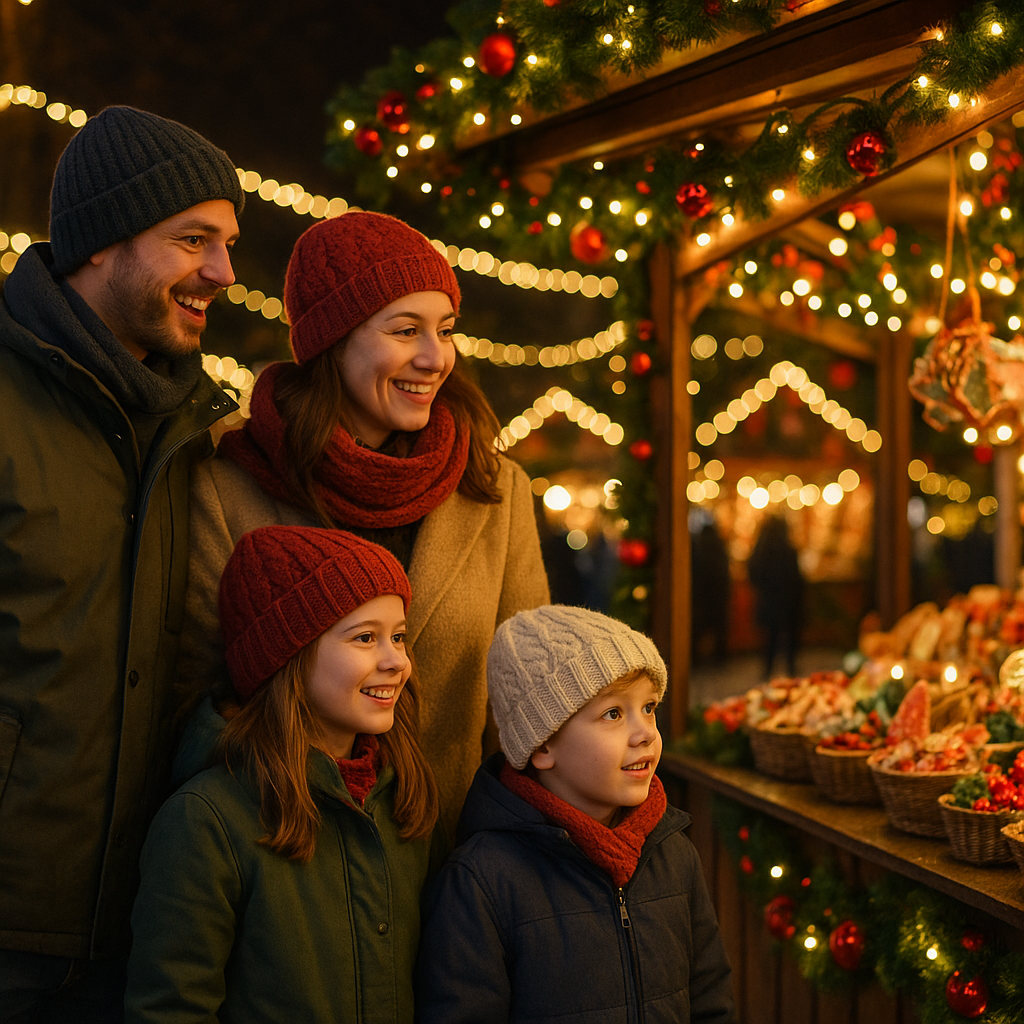 Srpska porodica uživa na božićnom vašaru u Velikoj Britaniji pod prazničnim svetlima