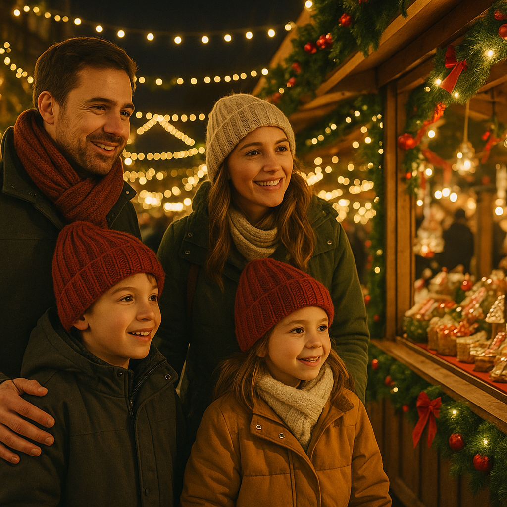 Srpska porodica uživa na božićnom marketu u UK među svetlima i dekoracijama