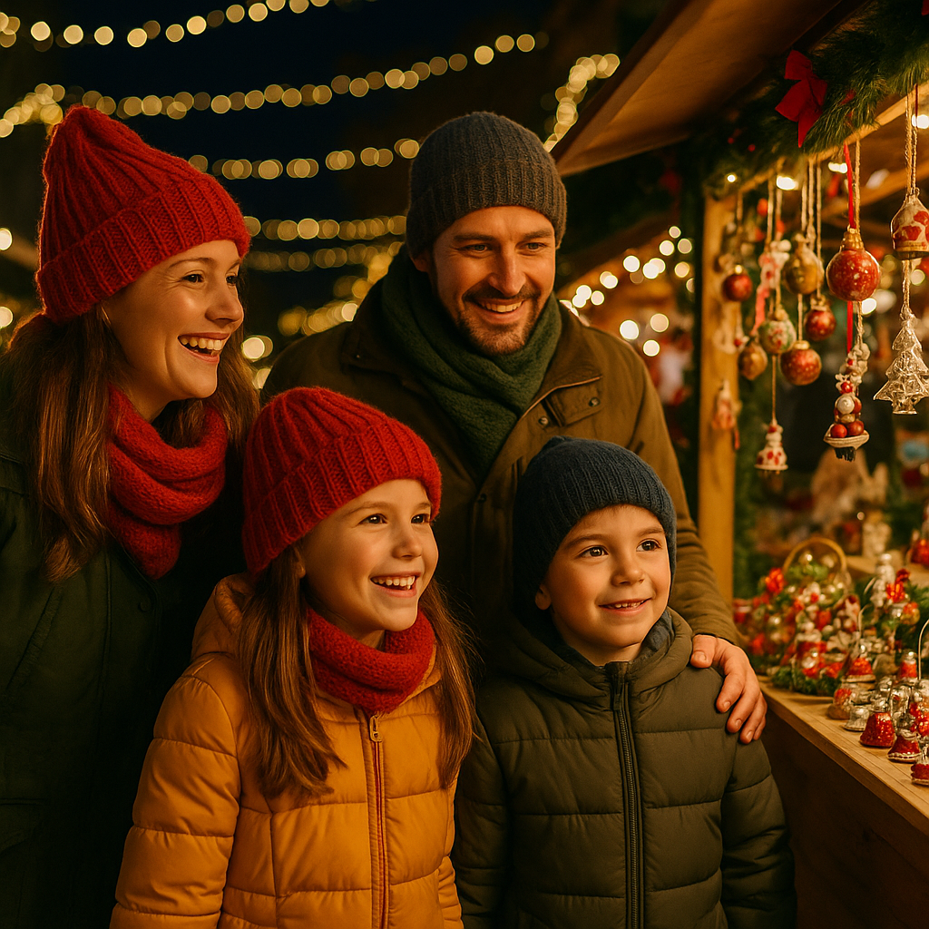 Srpska porodica obilazi božićni market u UK uz sjajne svetiljke i praznični ukras